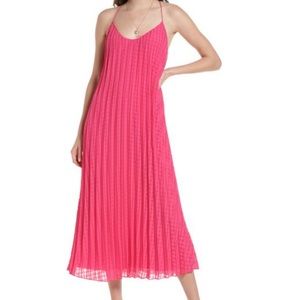 NWT - Scotch & Soda pink pleated midi/maxi dress